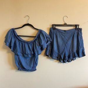 Denim two piece set